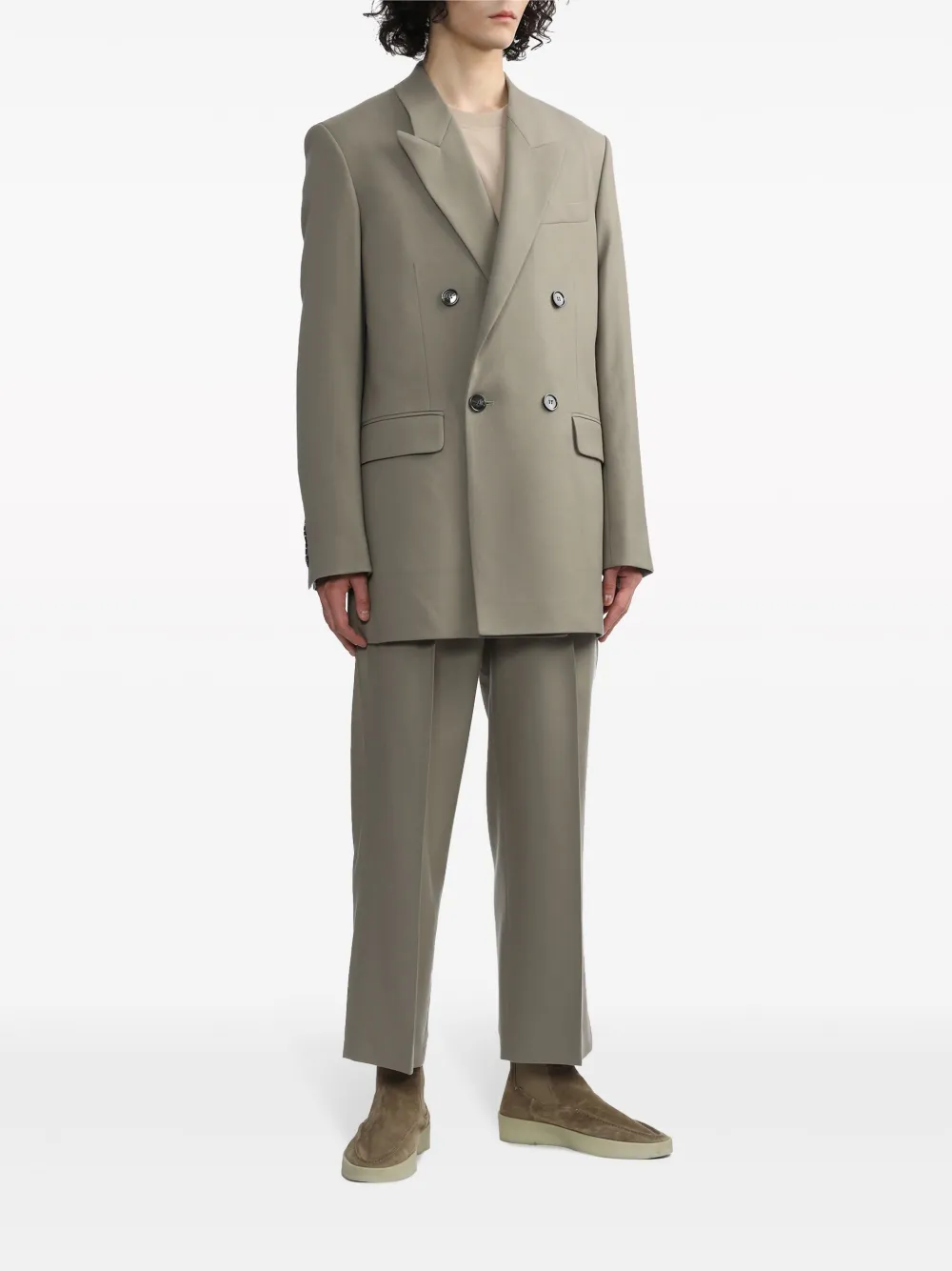 AMI Paris straight-leg virgin wool trousers - Bruin
