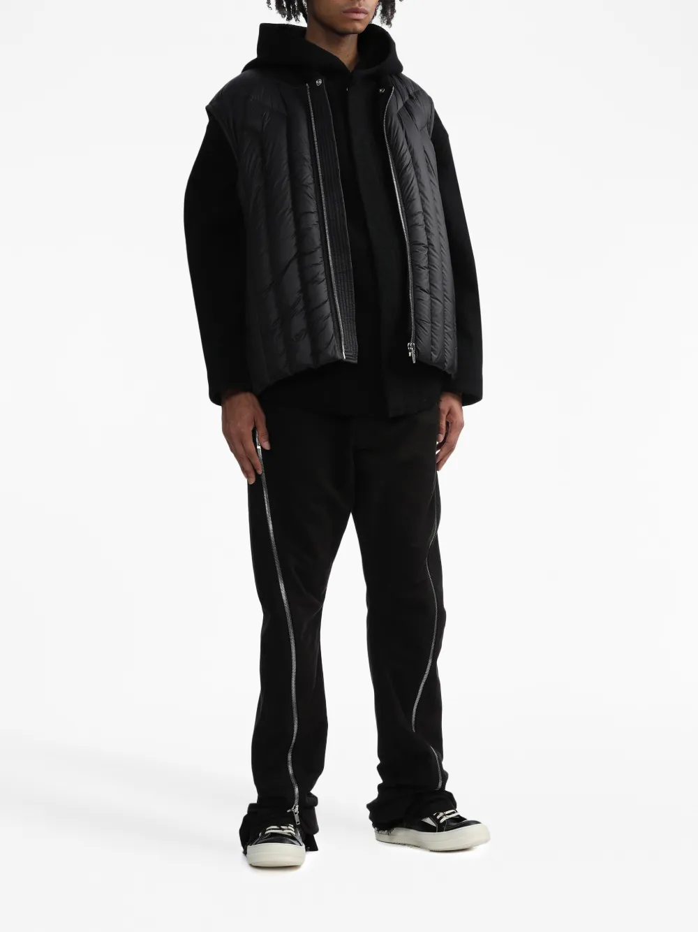 Rick Owens Bodywarmer met afneembare hals - Zwart