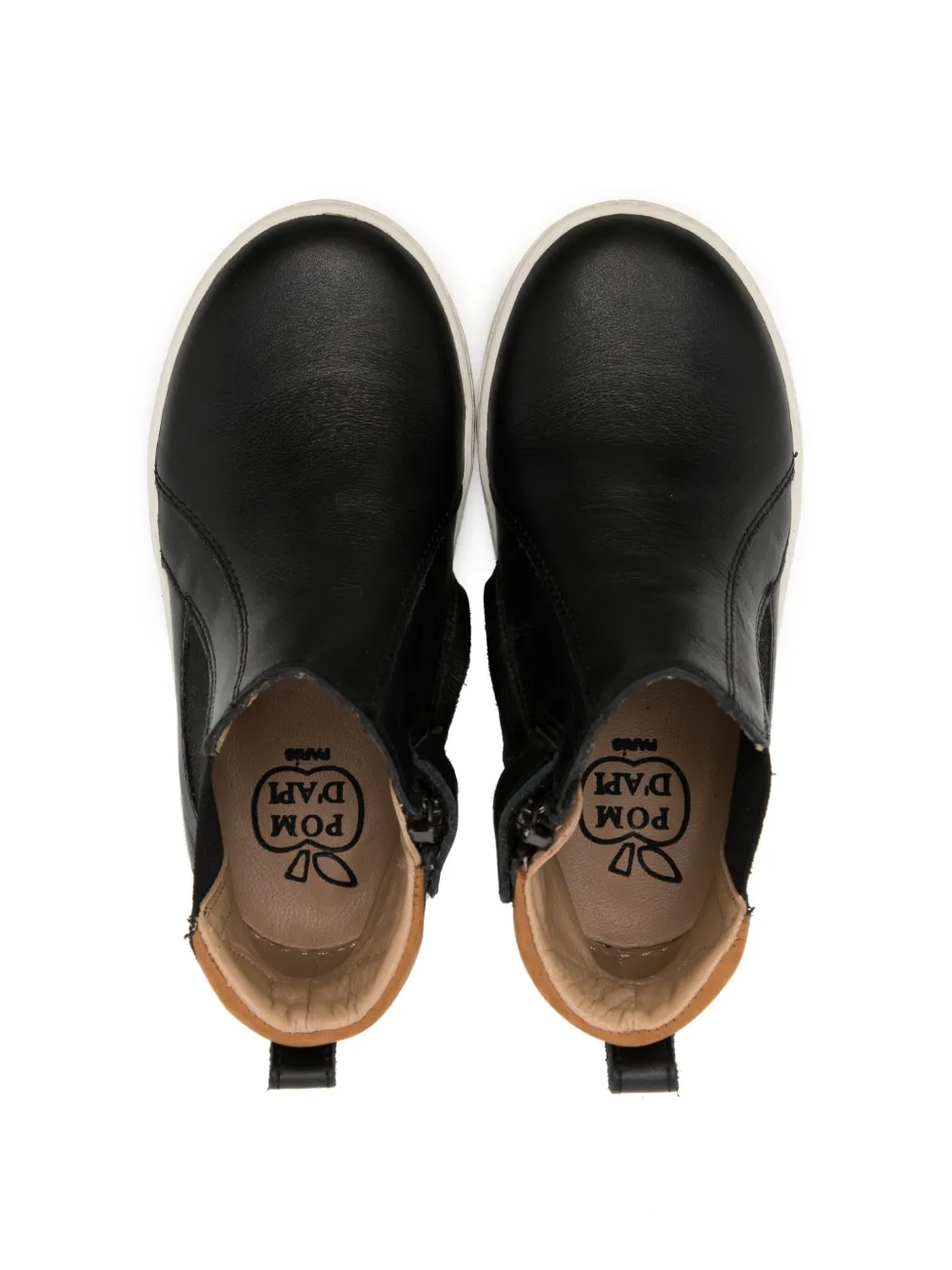 Pom D'api Panelled Leather Ankle Boots In Black