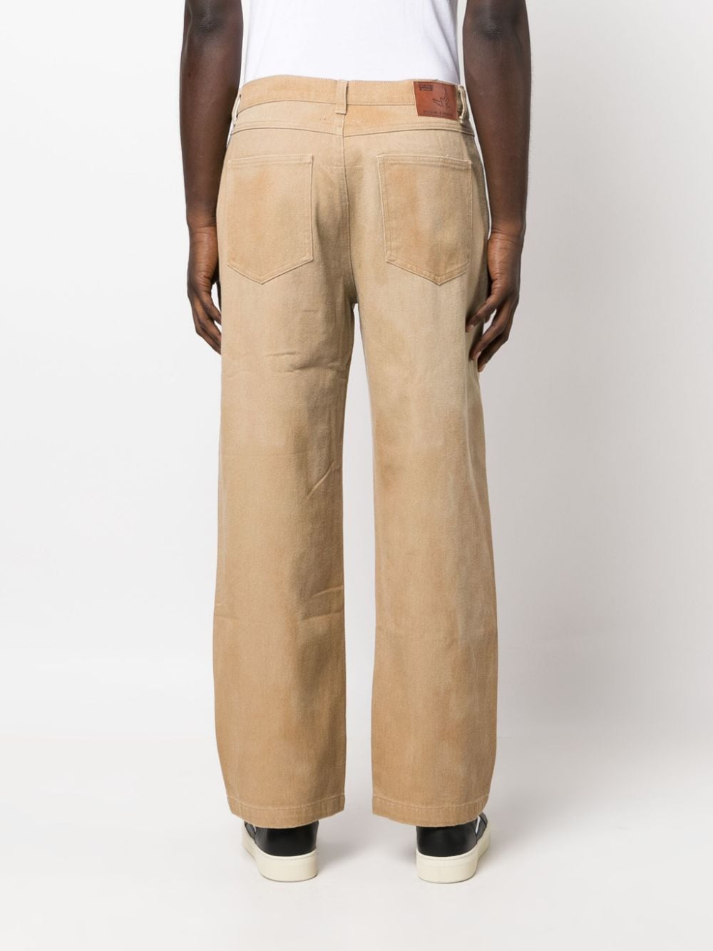 Shop Kidsuper Graphic-print Cotton Straight-leg Jeans In Brown