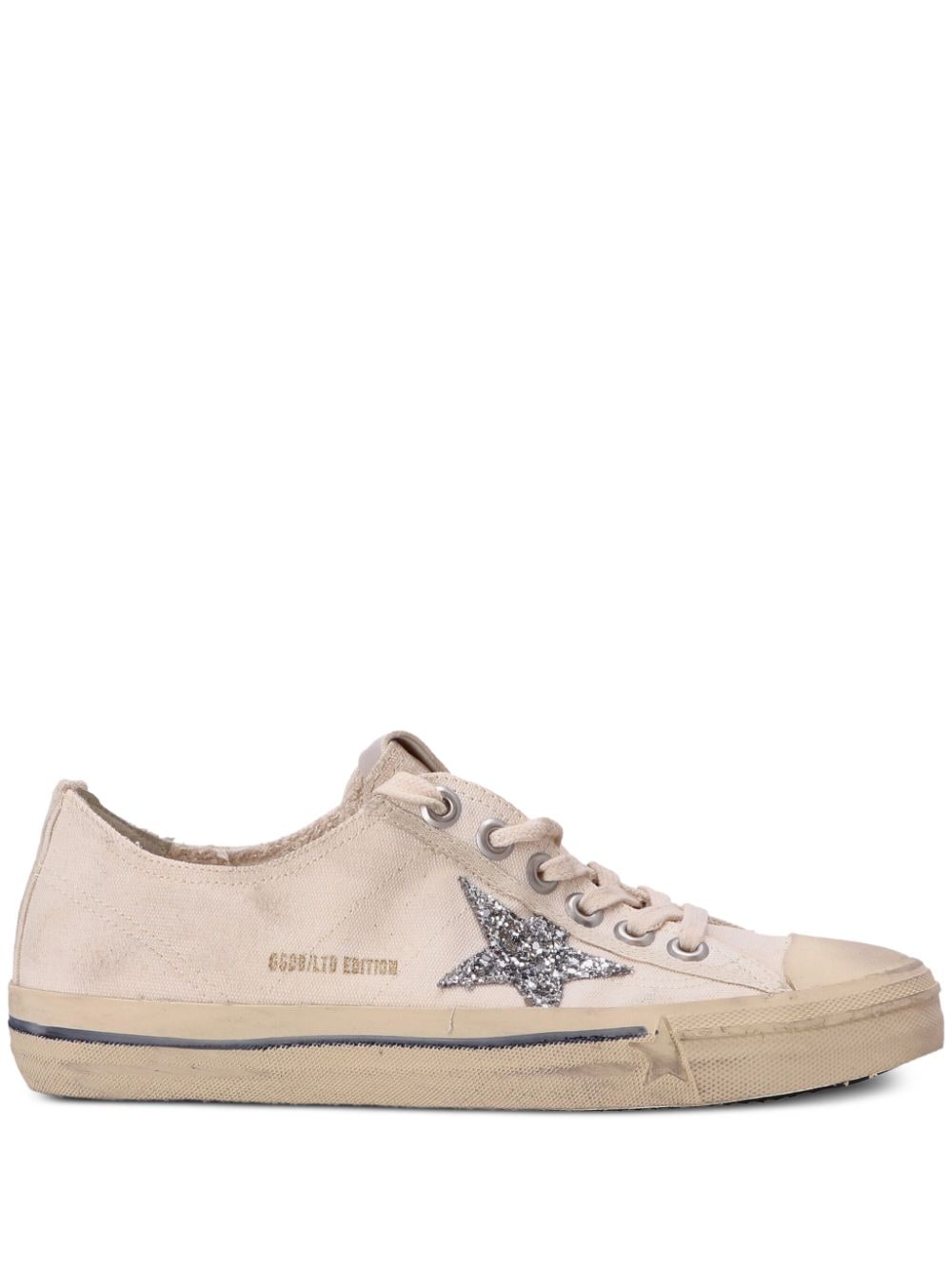 Golden Goose V-star Canvas Trainers In Neutrals