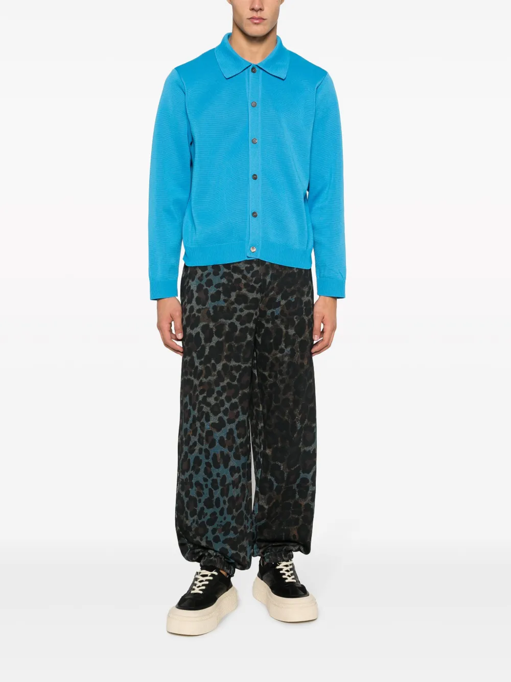 OAMC leopard-print organic cotton track pants - Zwart