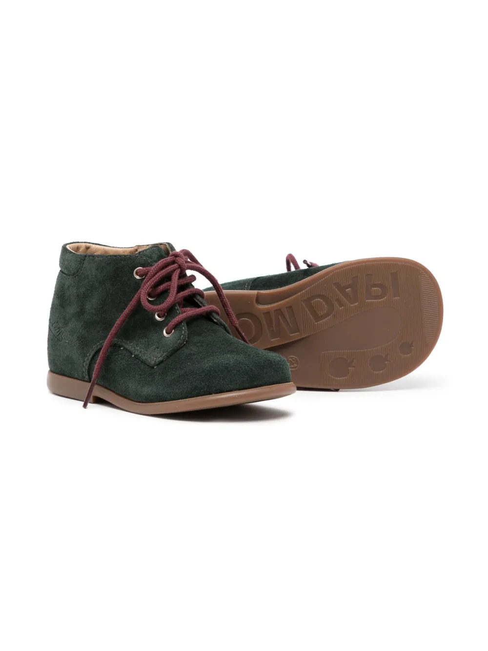 Shop Pom D'api Lace-up Suede Ankle Boots In Green