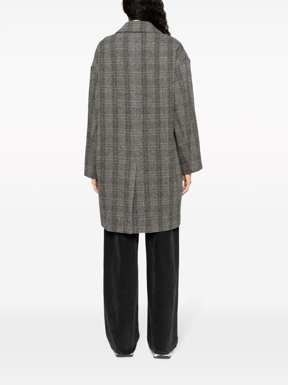 Shop Marant Etoile Limiza Herringbone Wool Coat In Neutrals