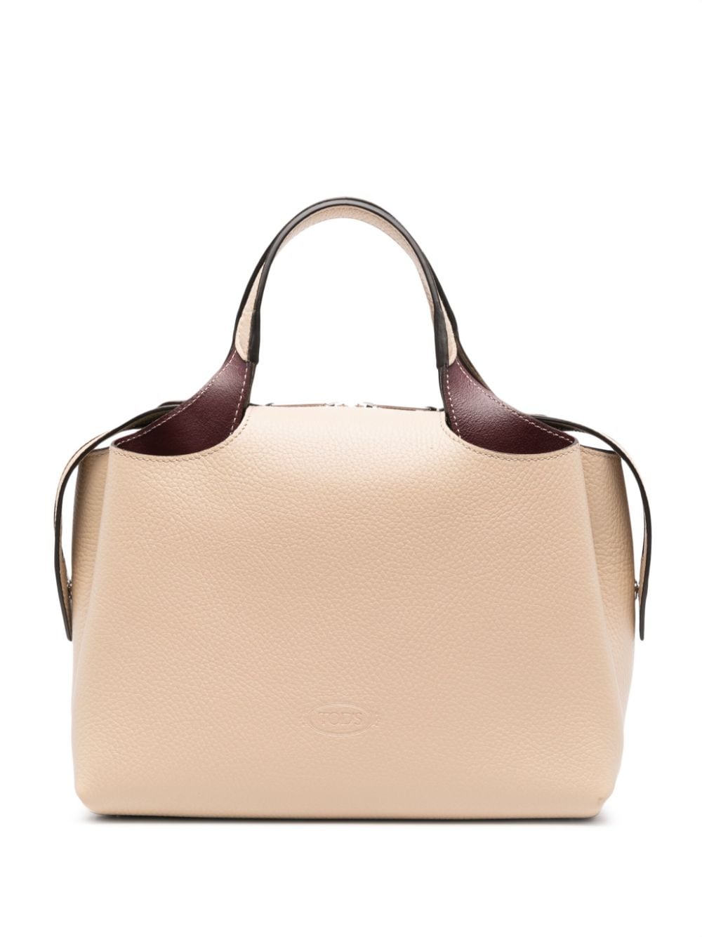 Tod's Medium Boston Leather Tote Bag In Neutrals