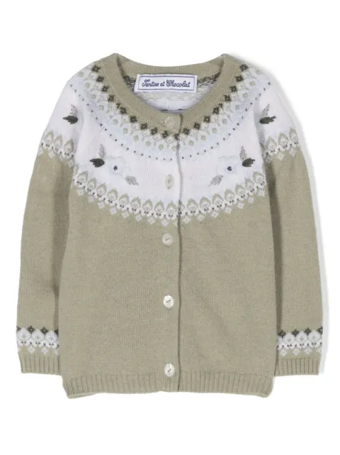 Tartine Et Chocolat Cardigan com bordado floral