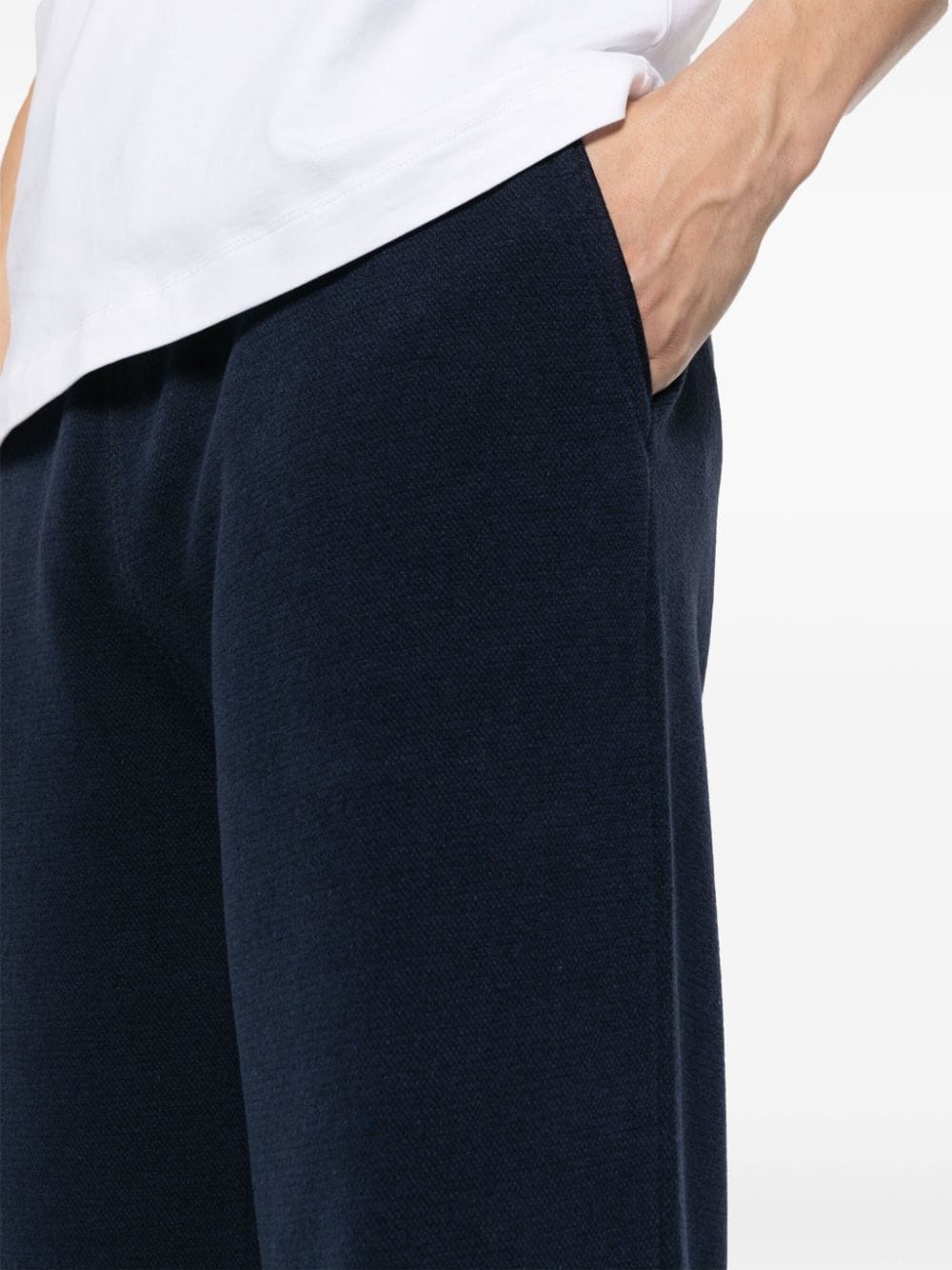 Shop Corneliani Straight-leg Drawstring Track Pants In Blue