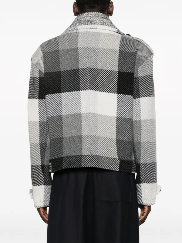ETRO plaid-check button-up Wool Blend Jacket | Black