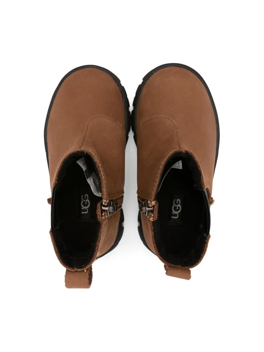 Shop Ugg Ashton Logo-embossed Leather Boots In Brown