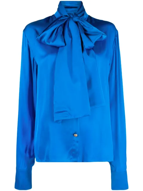 Balmain pussy-bow satin blouse