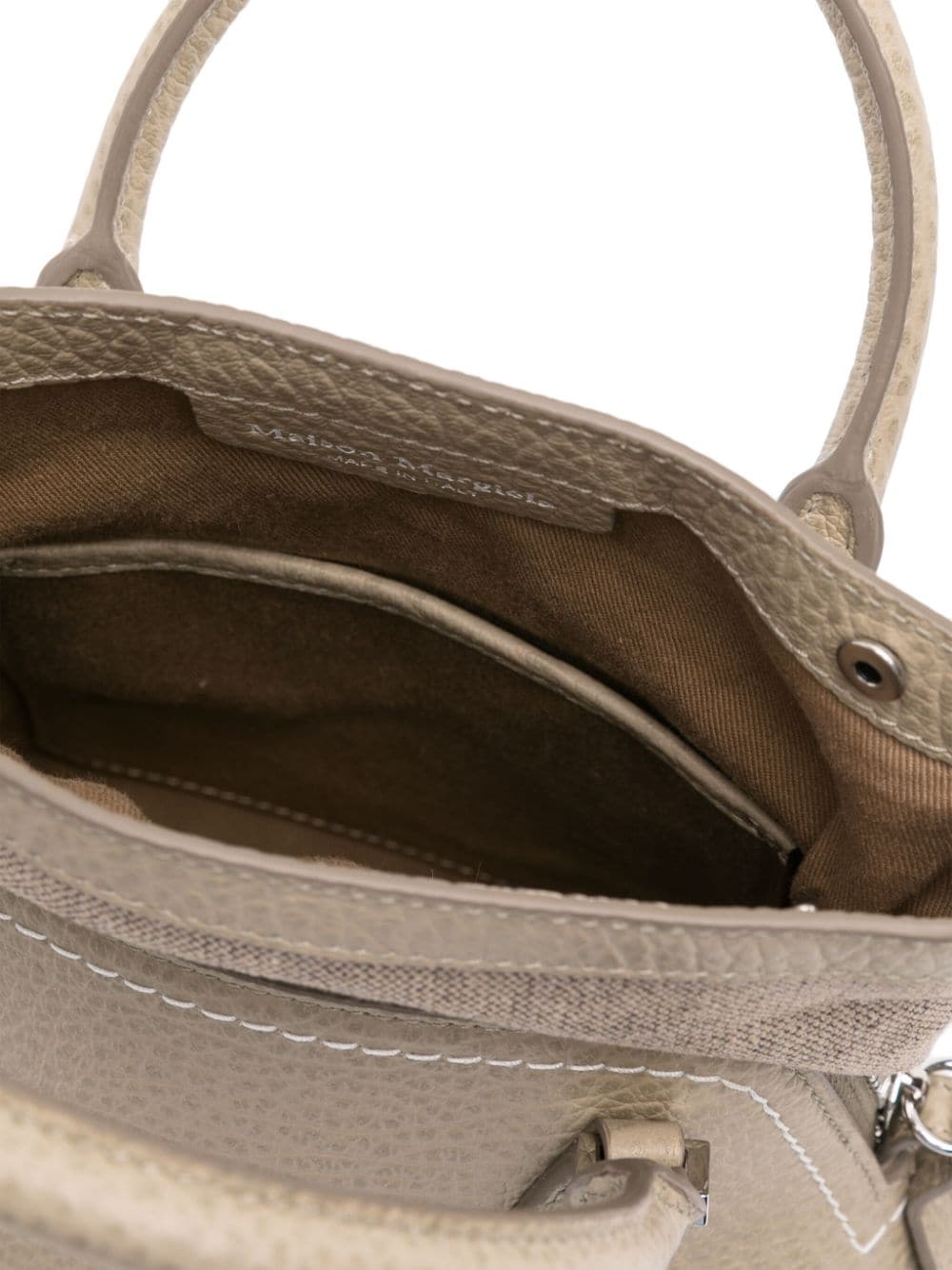 Shop Maison Margiela Micro 5ac Classique Top-handle Bag In Neutrals