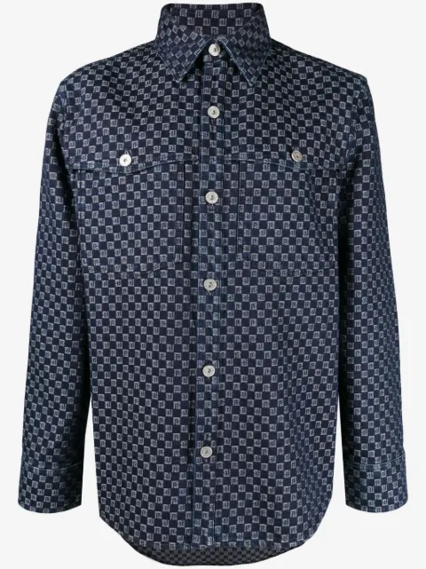 Balmain camisa de mezclilla con monograma en jacquard