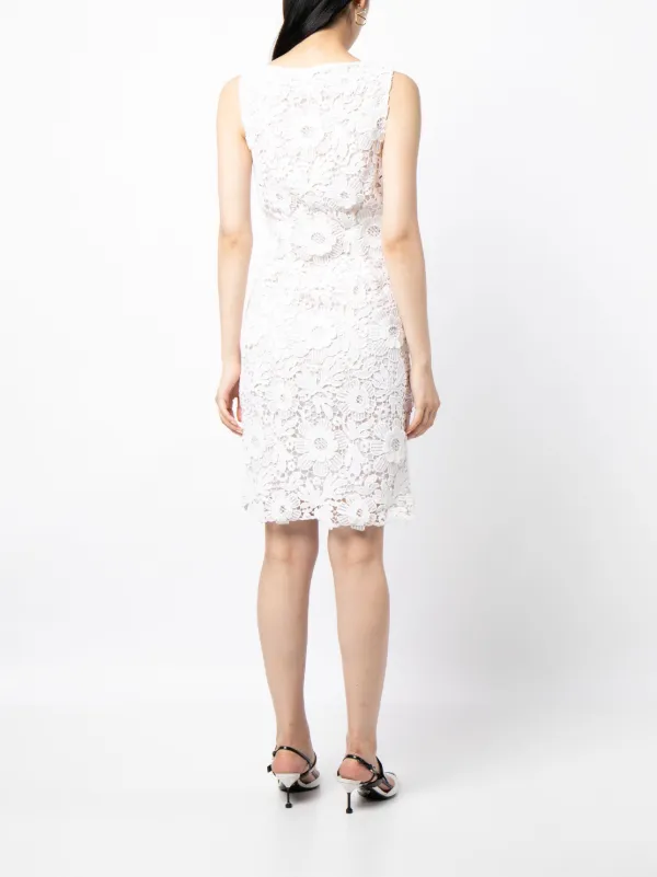 PRADA お洒落 フローラルプリント ドレス Prada Pre-Owned Floral Broderie Anglaise Dress | White
