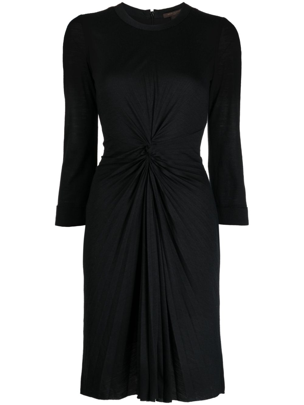 louis vuitton pre-owned robe ajustée à fronces - noir
