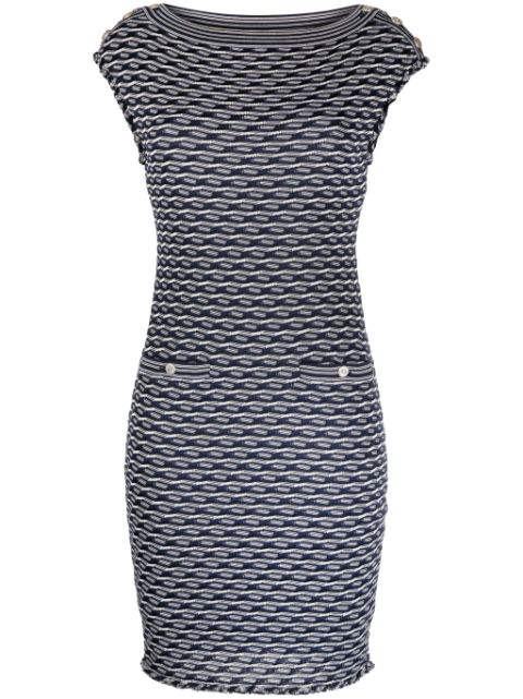 HOT SALE CHANEL jacquard knit dress Women