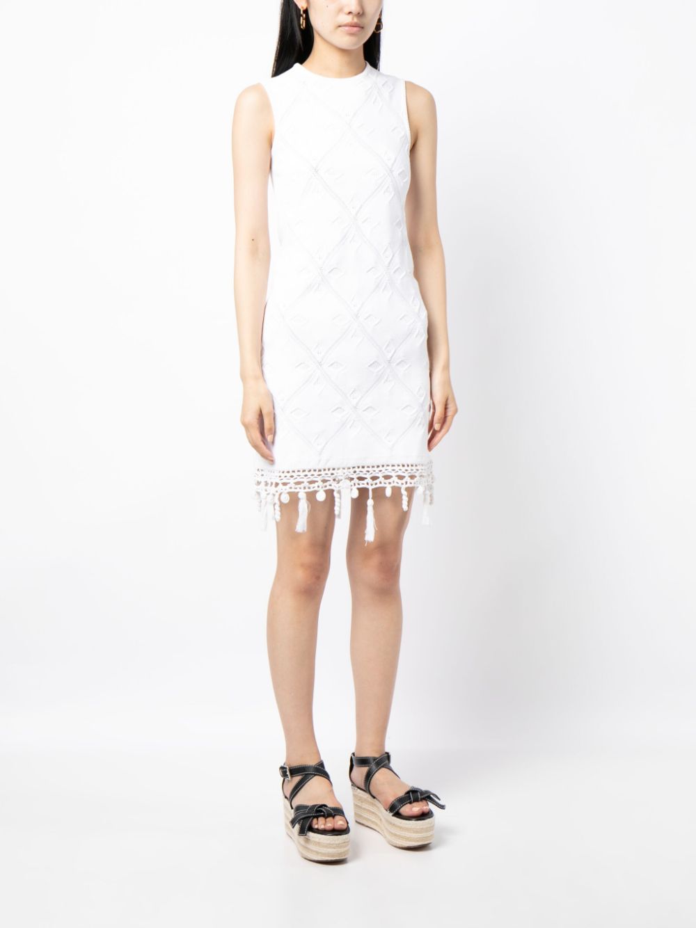 CHANEL pointelle-knit sleeveless dress Women