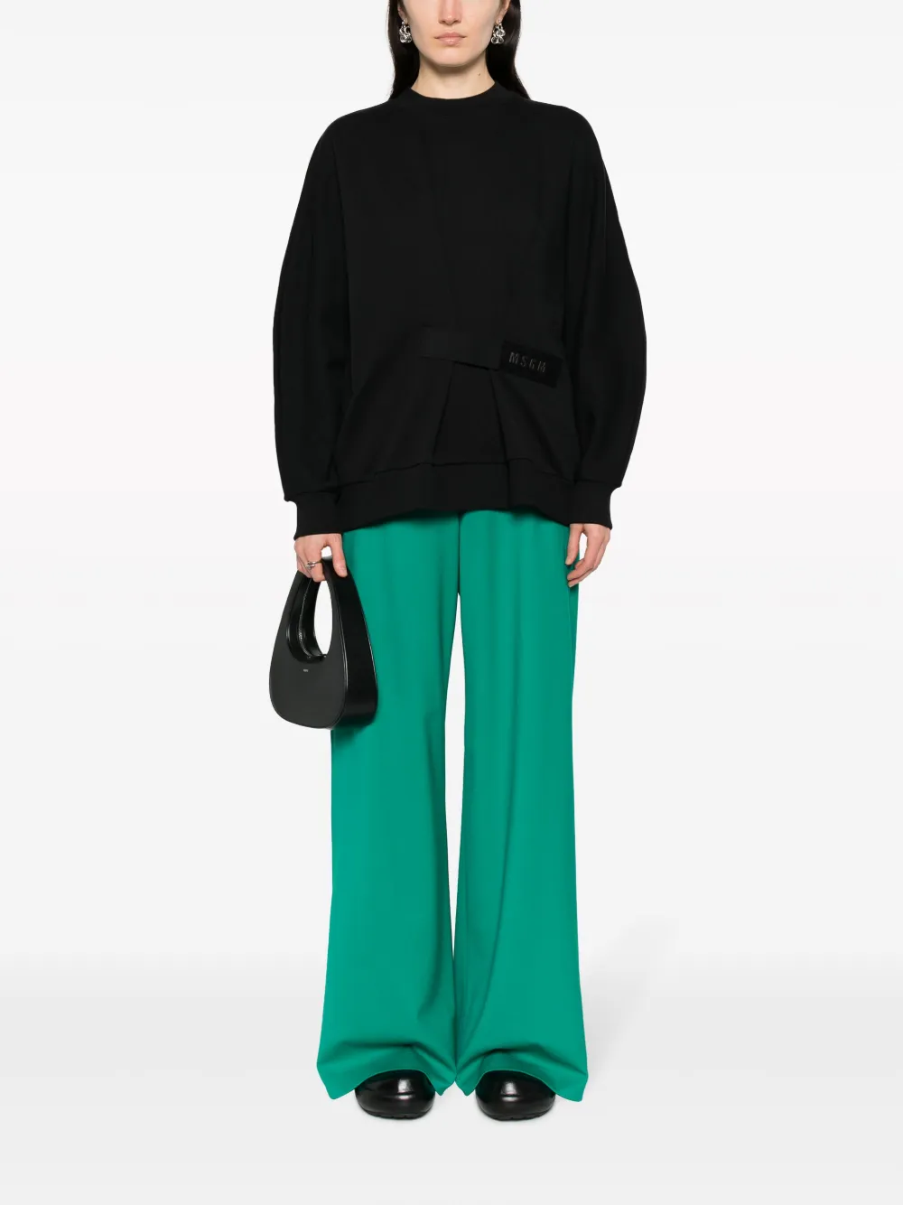 MSGM Sweater met logopatch - Zwart