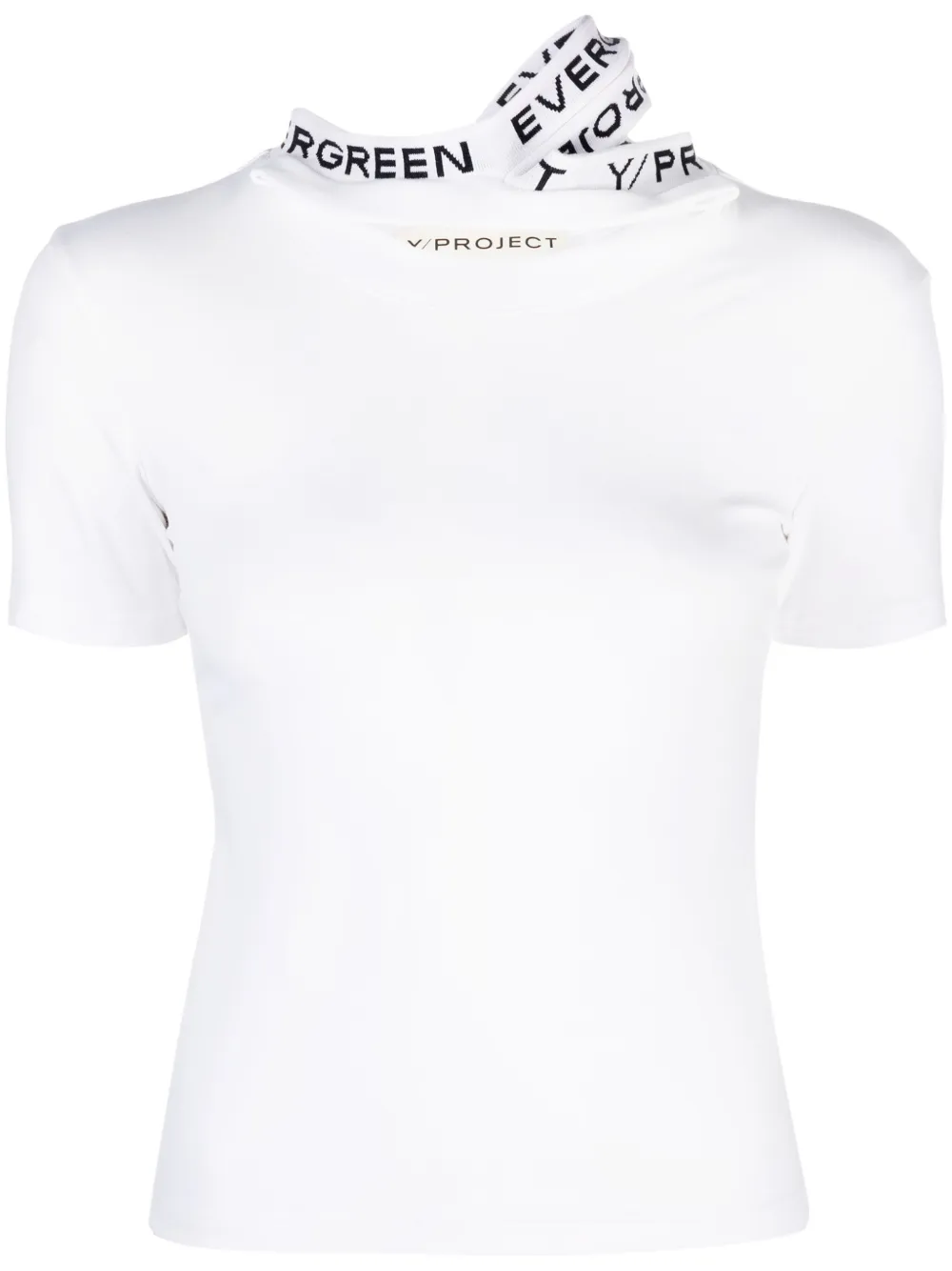 logo-jacquard triple-collar T-shirt