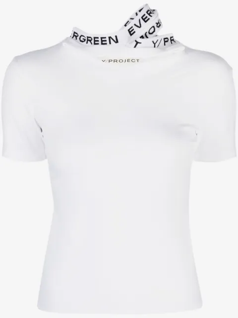 Y/Project logo-jacquard triple-collar T-shirt