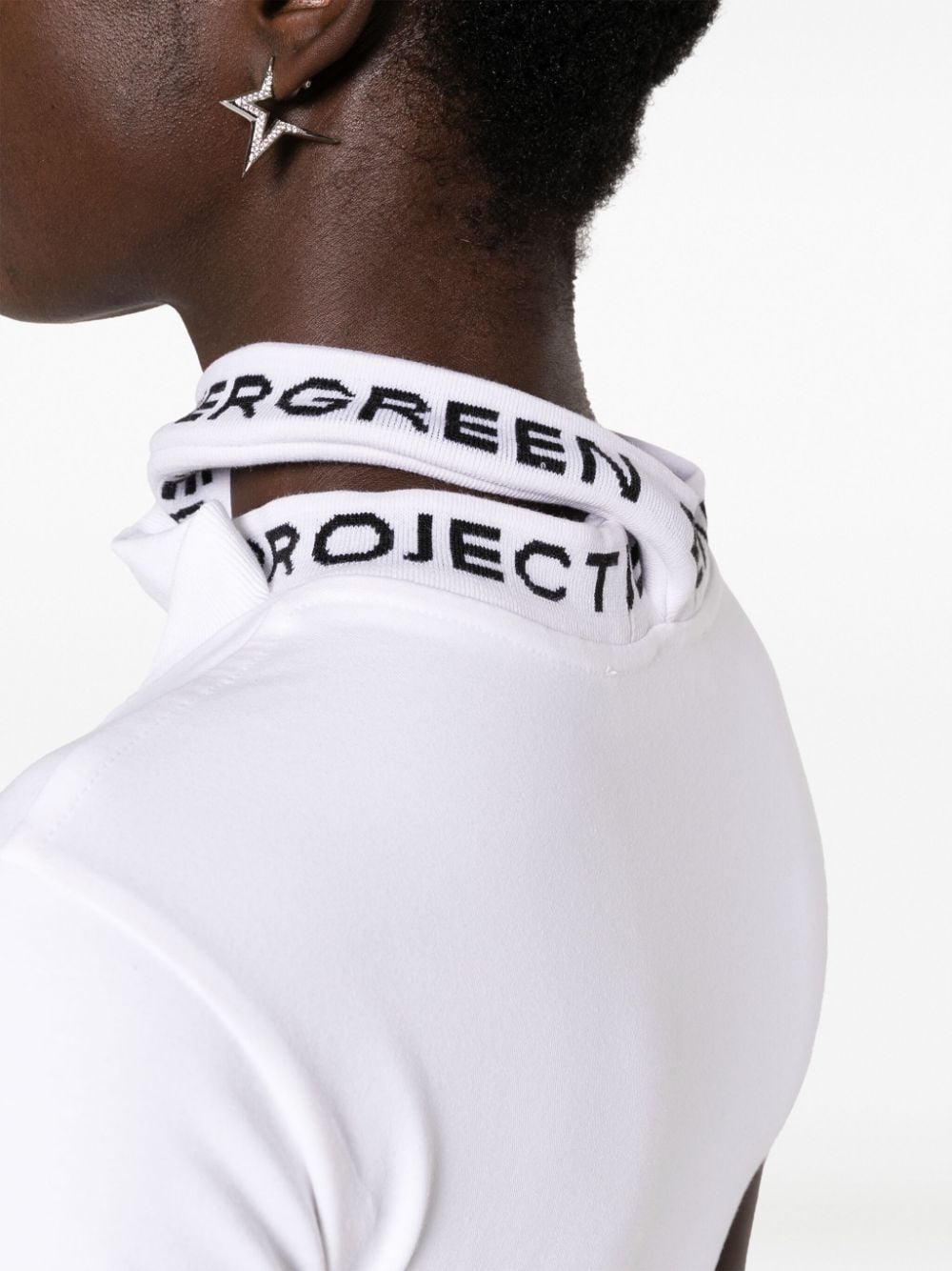 Shop Y/project Logo-jacquard Triple-collar T-shirt In White