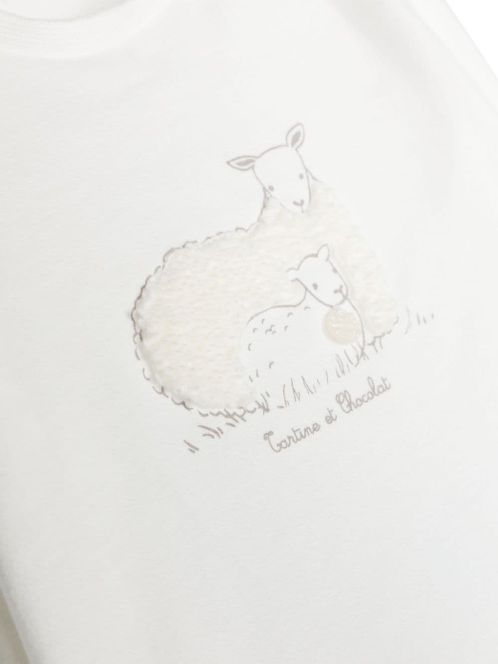 Shop Tartine Et Chocolat Graphic-print Long-sleeve Cotton T-shirt In White