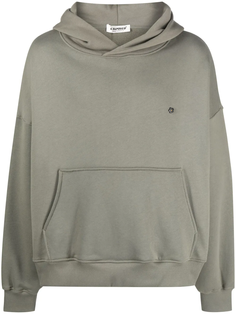 Shop A Paper Kid Logo-embroidered Cotton Hoodie In Green