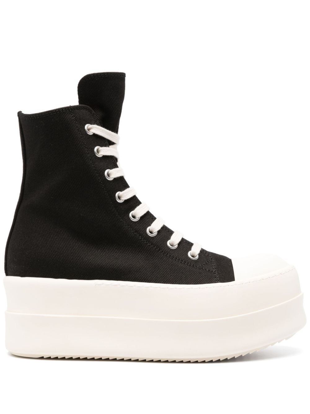 Rick Owens Drkshdw Distressed-effect Lace-up High-top Sneakers In Black