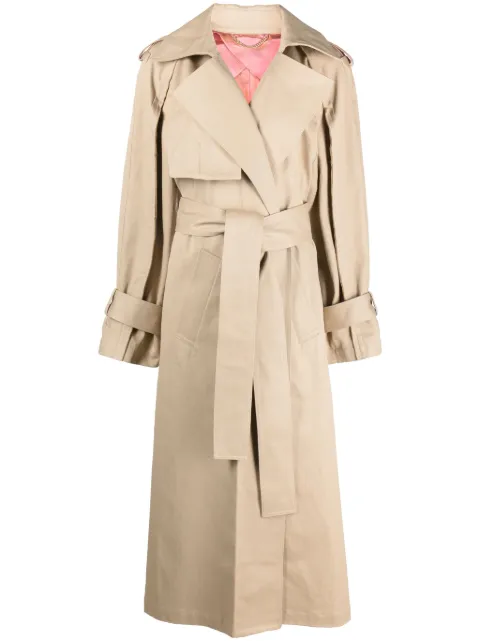 Victoria Beckham pleat-detail fluid trench coat