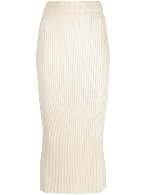 Jil Sander falda midi tejida de canalé