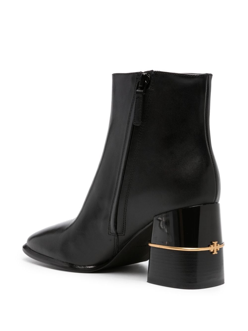 Shop Tory Burch 80mm Double T-detail Leather Ankle Boots In Black