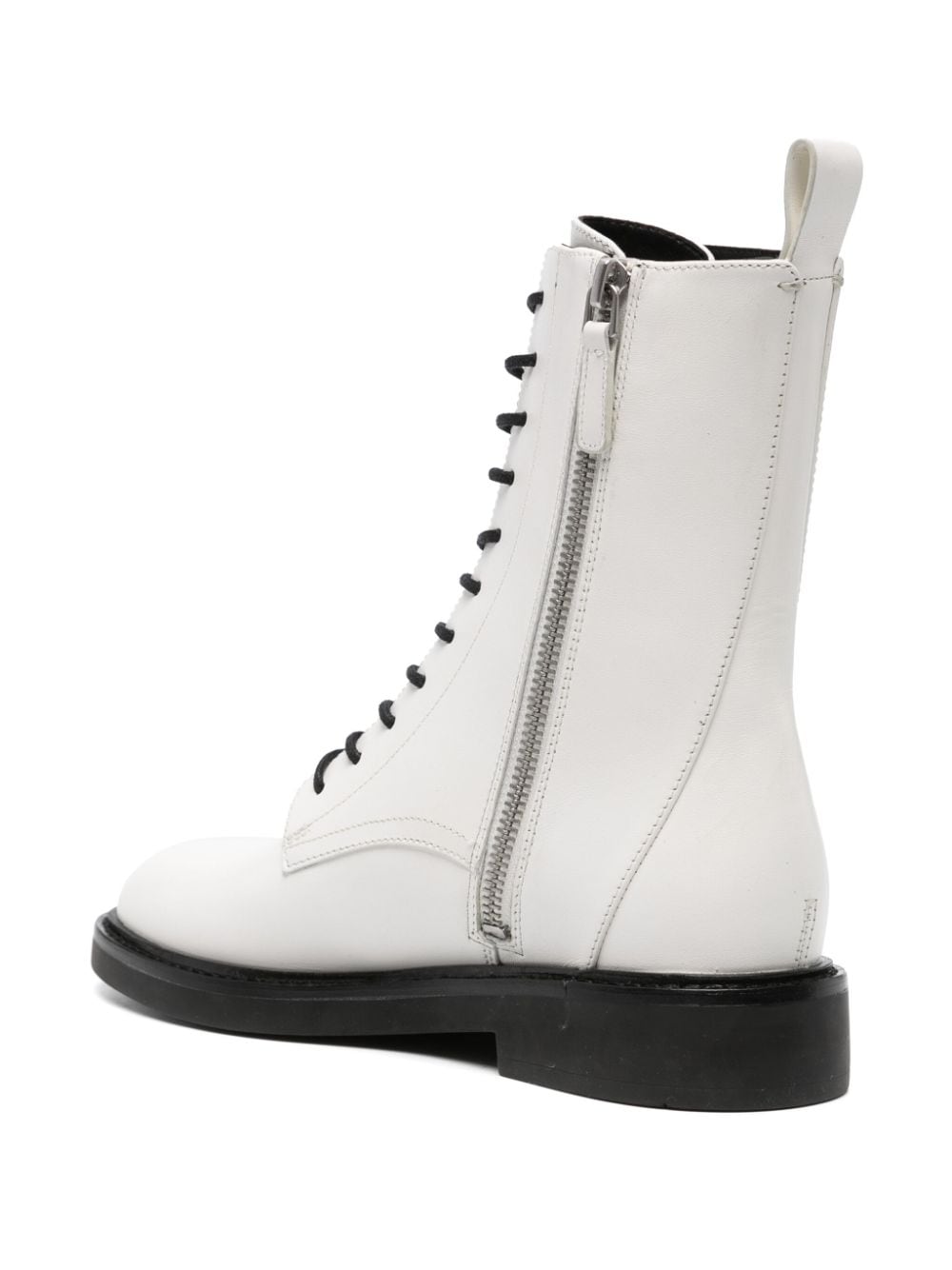Shop Tory Burch Double T-embossed Leather Boots In White