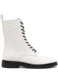 Tory Burch Double T combat boots - White