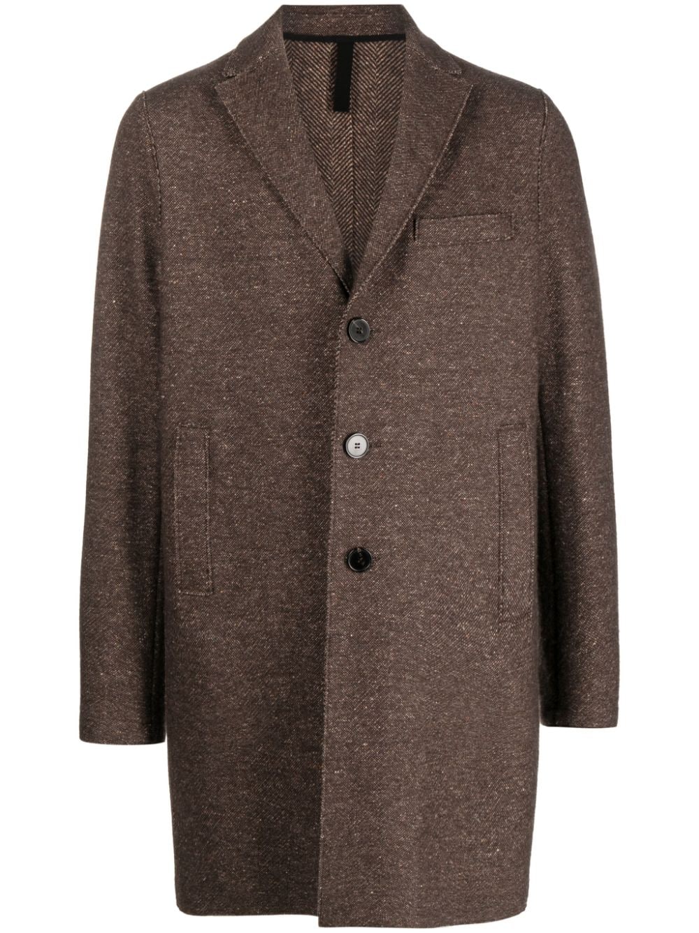 Harris Wharf London Patterned Single-breasted Coat In Brown