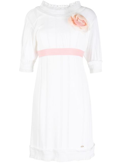 CHANEL rose-applique minidress Women