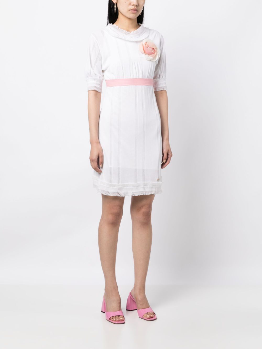 CHANEL rose-applique minidress Women