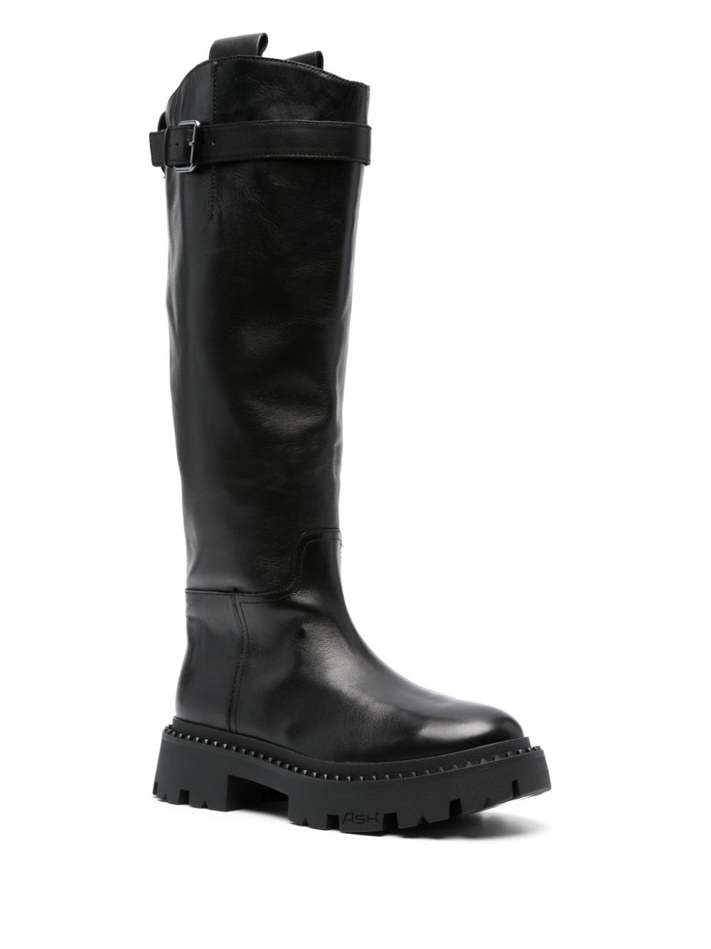 Shop Ash Knee-high Leather Boots In Black