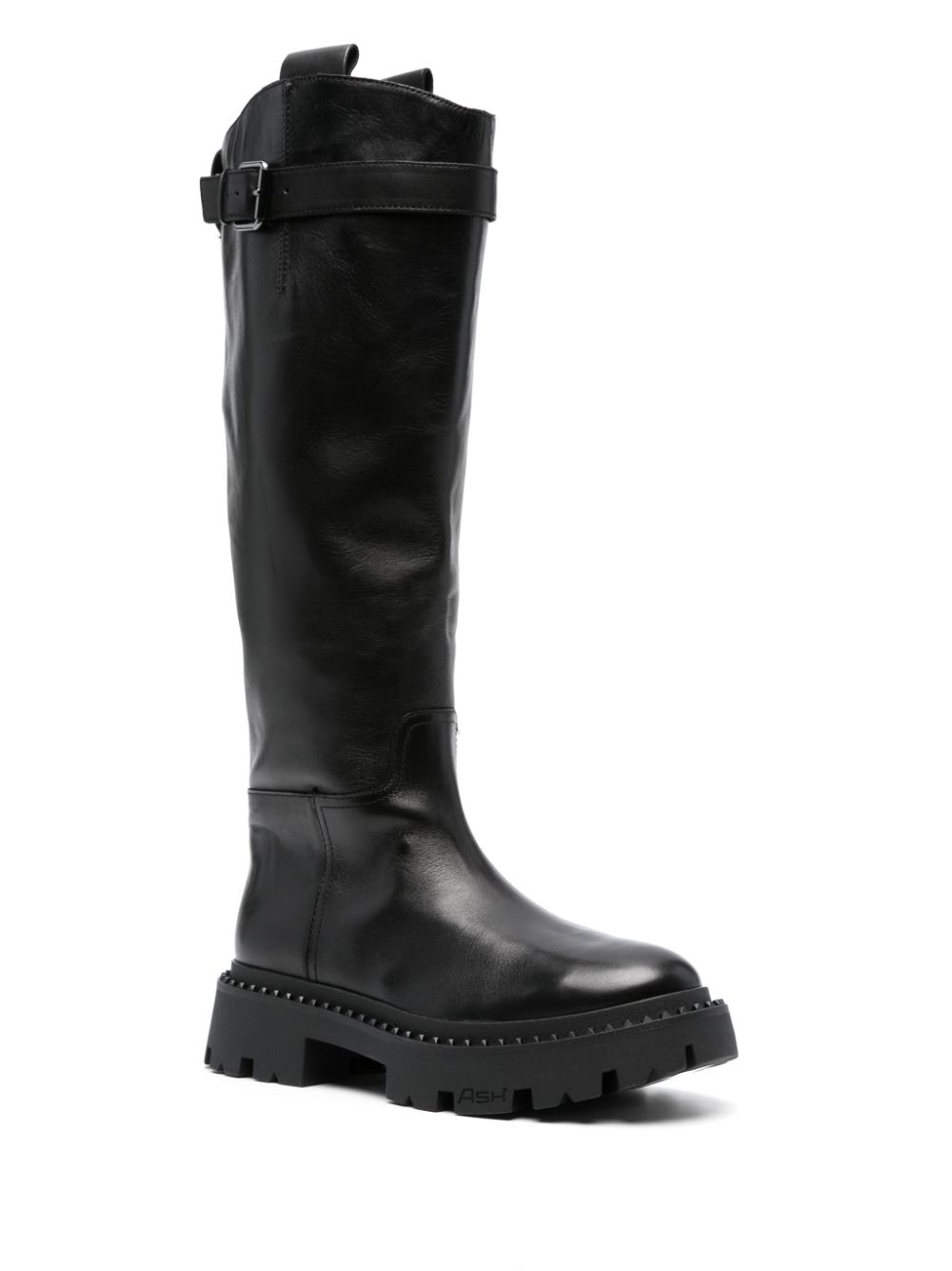 Ash knee-high leather boots - Zwart