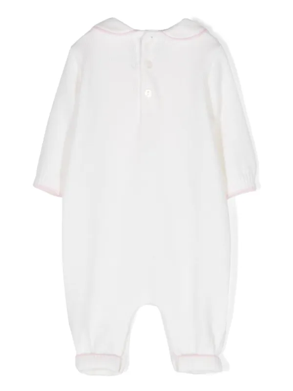 Little Bear bow-detail Knitted Romper Neutrals FARFETCH IN
