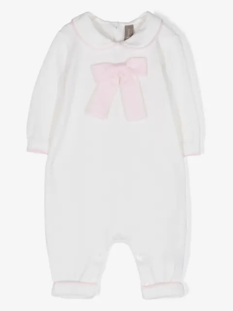 Little Bear bow-detail knitted romper