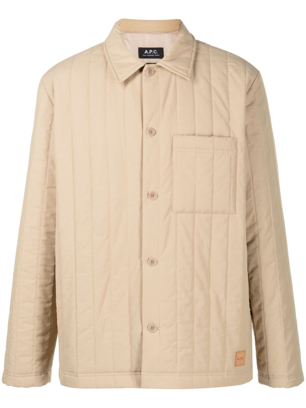 Apc Hugo Quilted Jacket In Neutrals