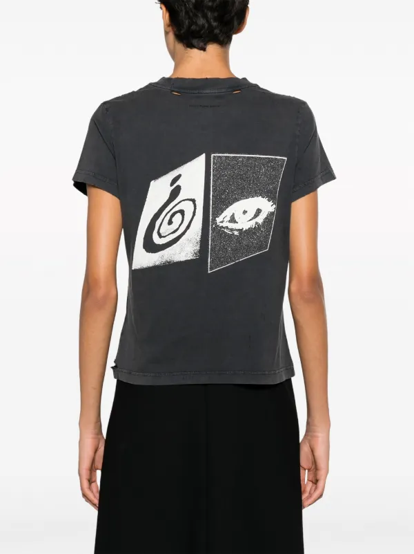 Courrèges Resistance Destroyed Tシャツ | グレー | FARFETCH JP