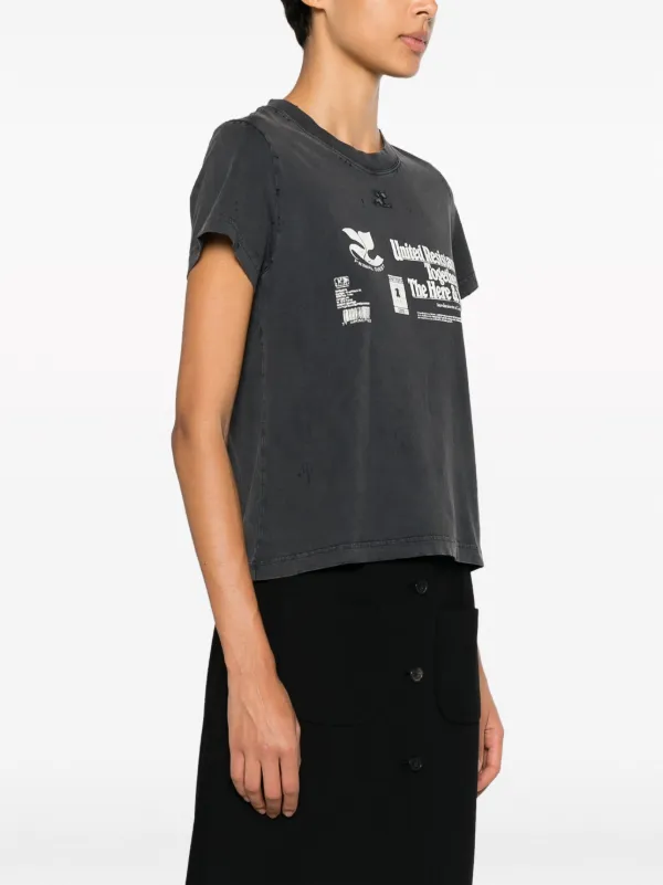 Courrèges Resistance Destroyed Tシャツ | グレー | FARFETCH JP