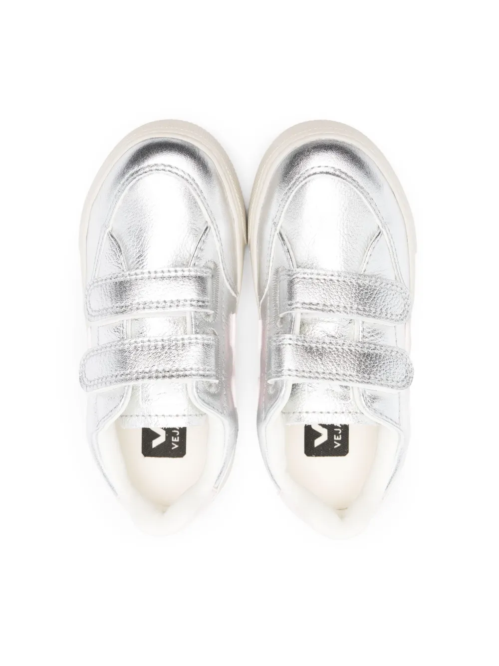 Shop Veja V-12 Chromefree Metallic Sneakers In Silver