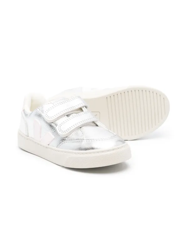 VEJA Kids V-12 ChromeFree Metallic Sneakers Silver FARFETCH IN