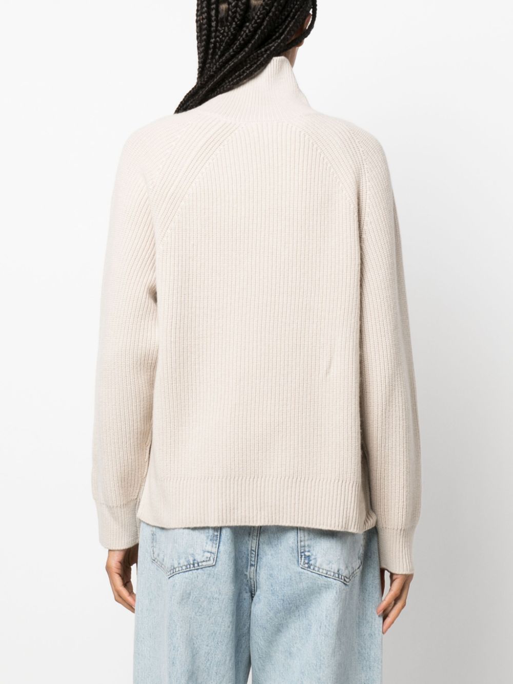 Shop Calvin Klein Ribbed-knit Wool Jumper In Neutrals