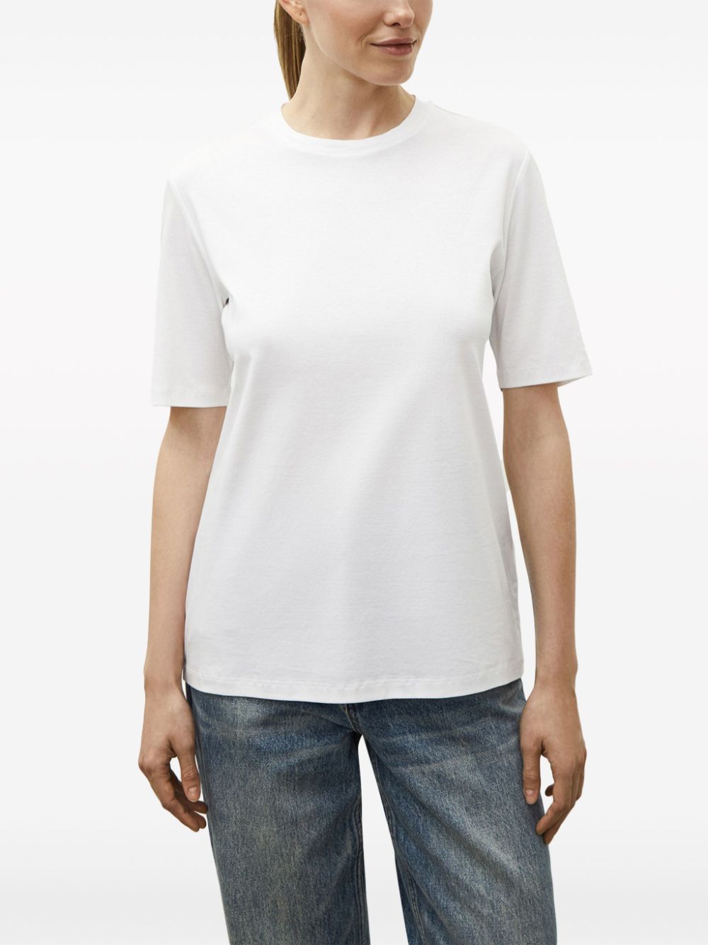 12 STOREEZ T-shirt met verlaagde schouders Wit