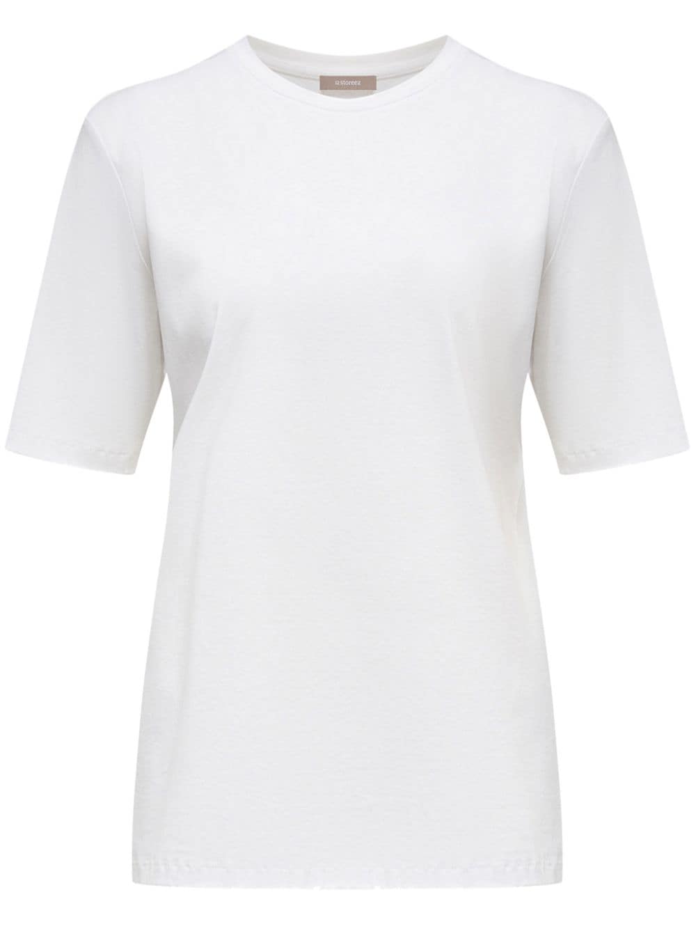 12 Storeez Drop-shoulder Cotton T-shirt In White