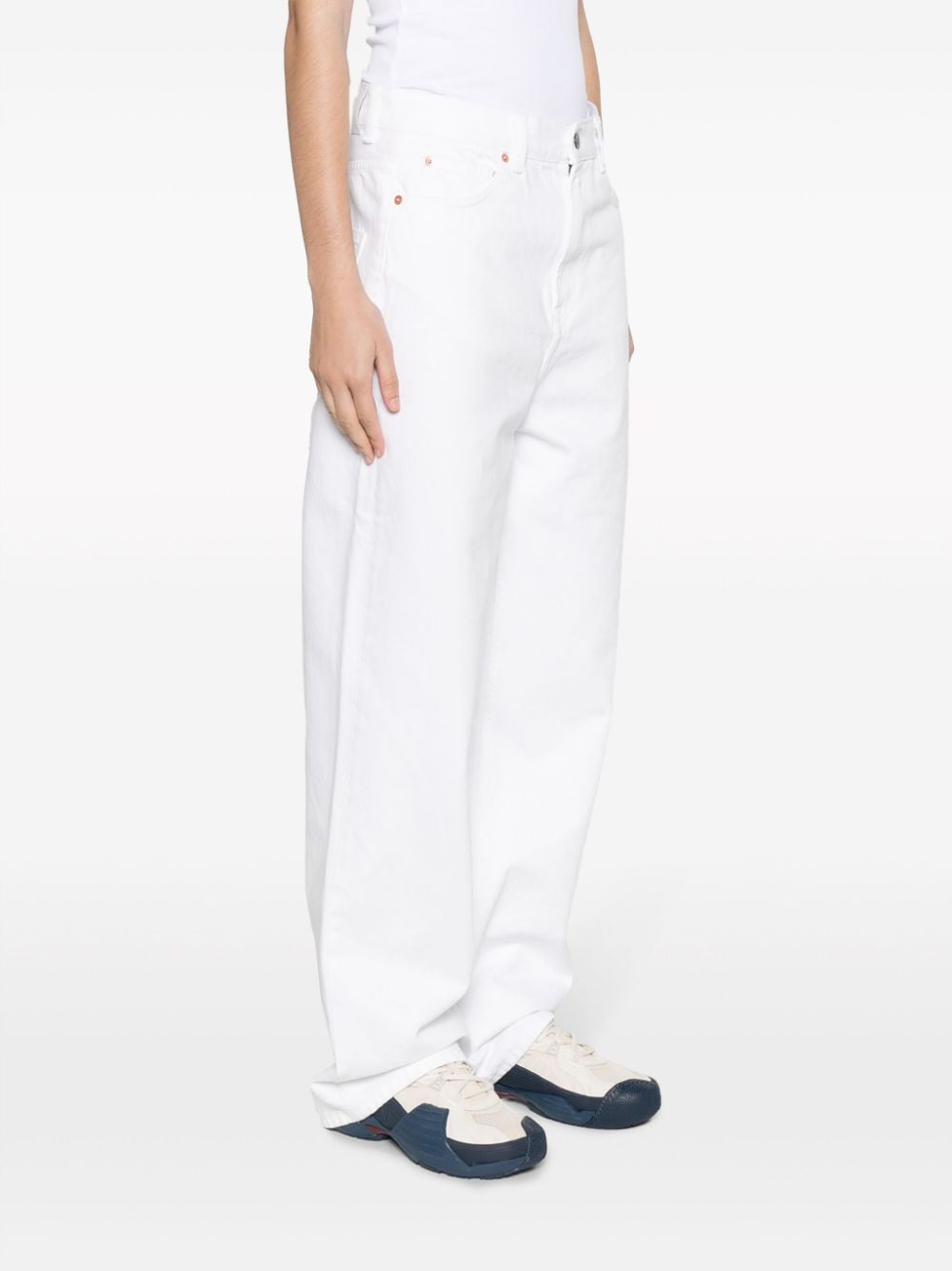Shop Wardrobe.nyc Low-rise Straight-leg Jeans In White