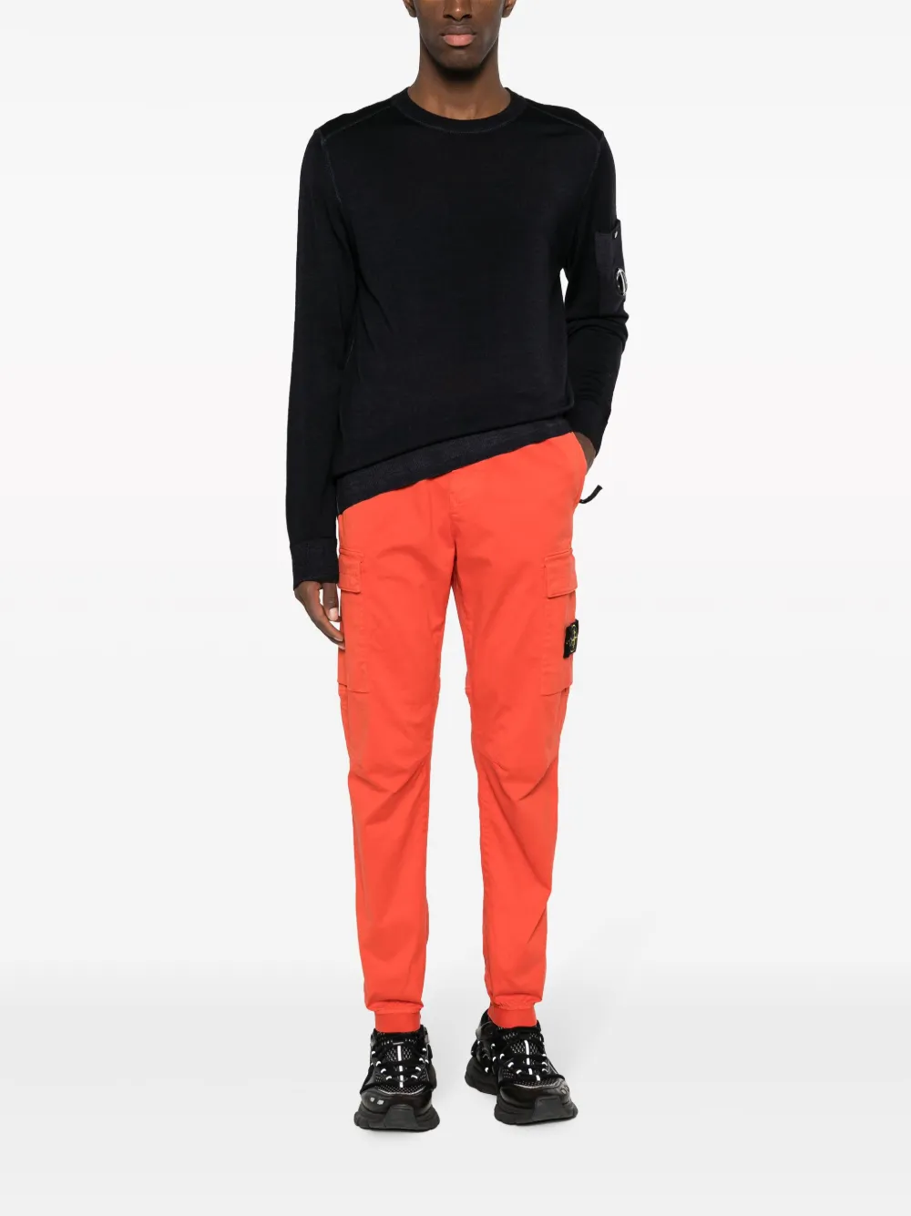 C.P. Company Lens-detail crew-neck wool jumper - Blauw