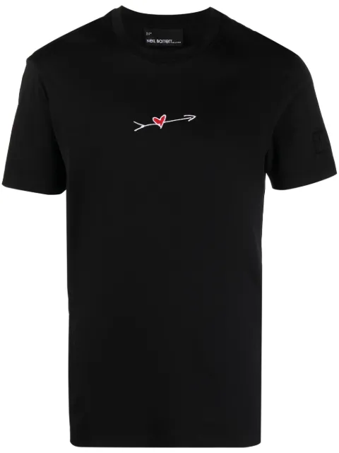 Neil Barrett T-Shirt mit aufgesticktem Herz